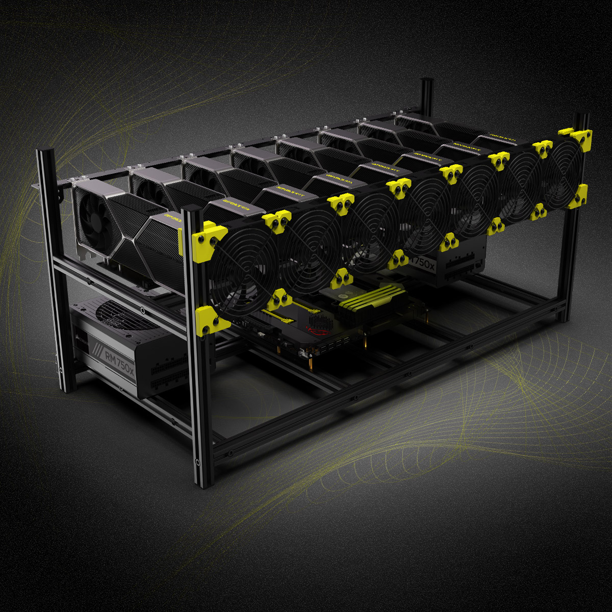 8 GPU Graphics Card Aluminum   - огляд і ціна Gpu Mining Rig Frame 8 Gpu