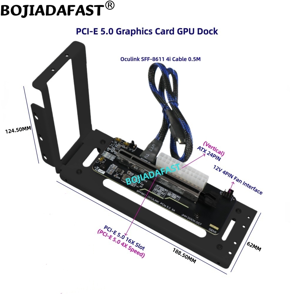 PCI-E 5.0 16X GEN5 Adapter Car - огляд і ціна Pcie 5.0 Gpu Riser Cable